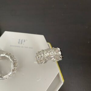 Stunning Silver Crystal Hoop Earrings